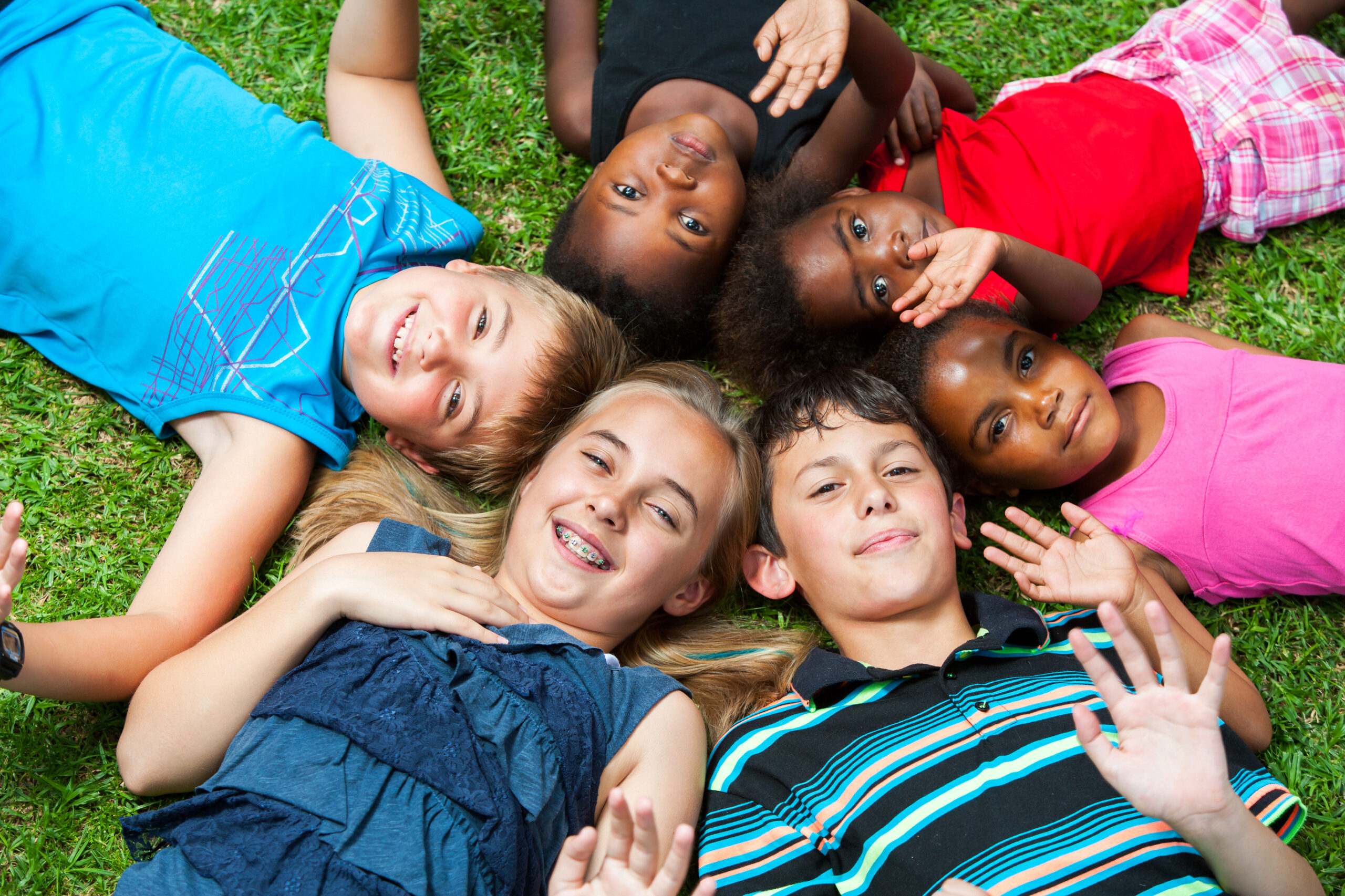 Children smiling circle